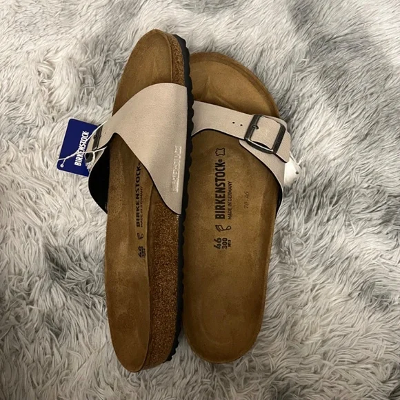 New Birkenstock Men Madrid Birko-Flor Sandals Pull Up Stone - Picture 2 of 7